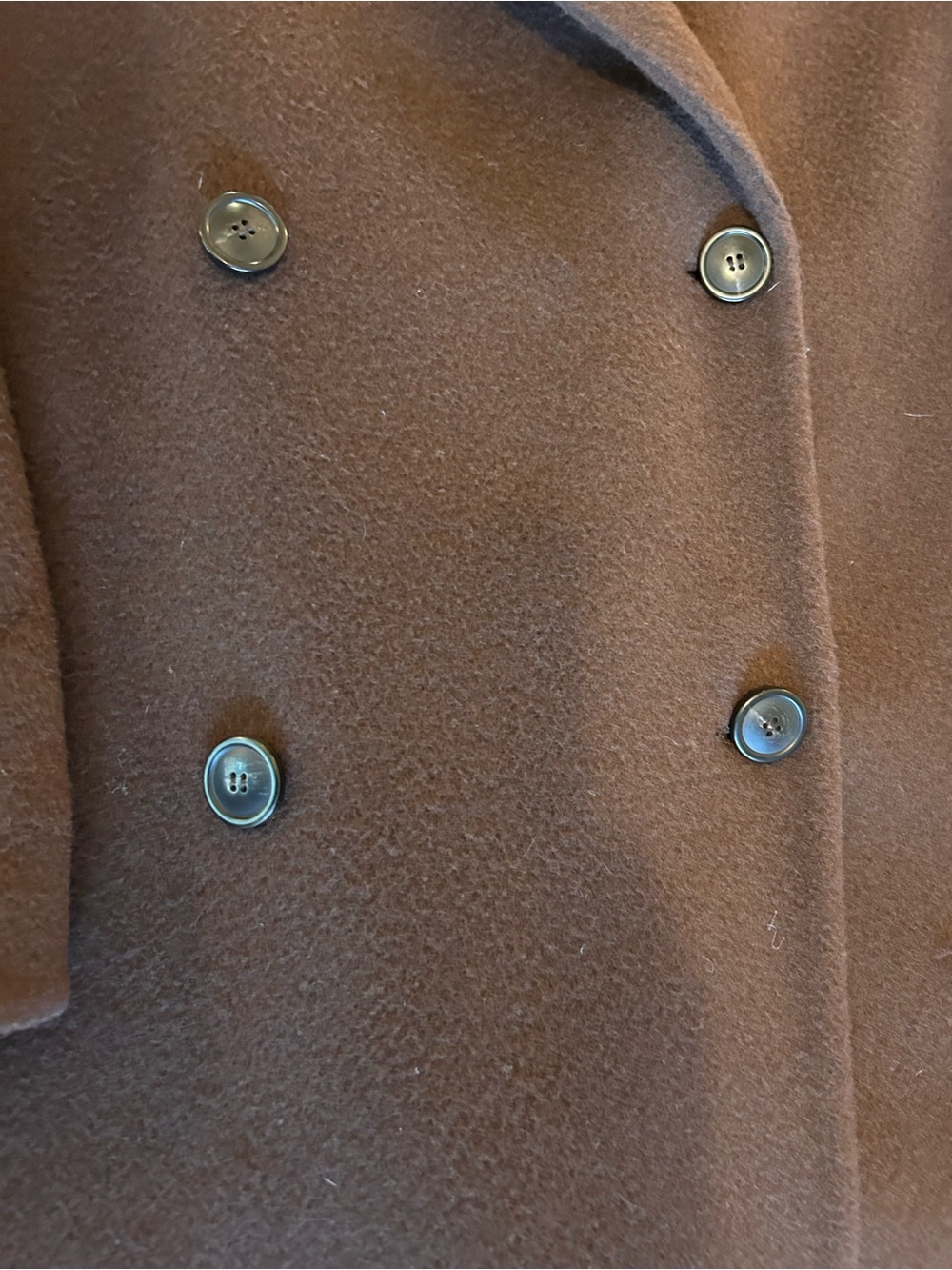 Jenni Kayne Olivia Coat Chocolate Brown Wool Blend Double Breasted Size Small - Picture 4 of 8
